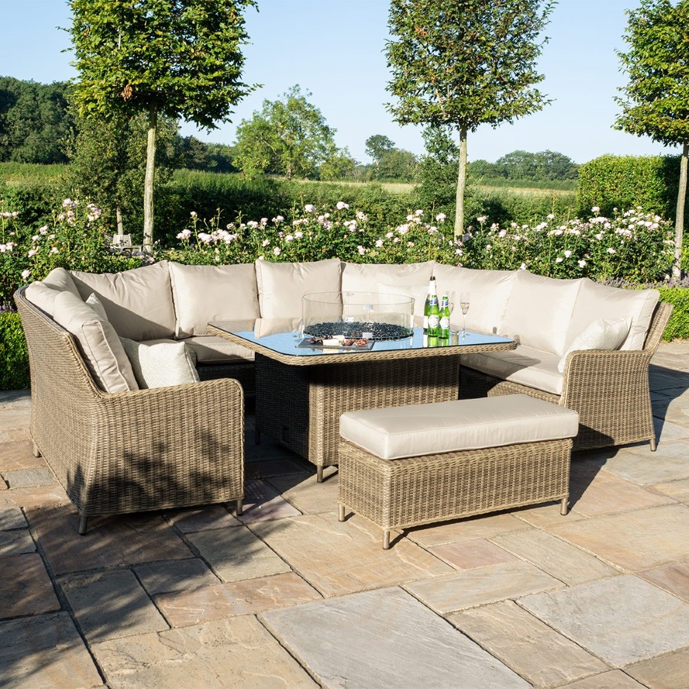 Winchester Royal U-Shaped Sofa Set with Rising Table | Rattan | 10 Seater