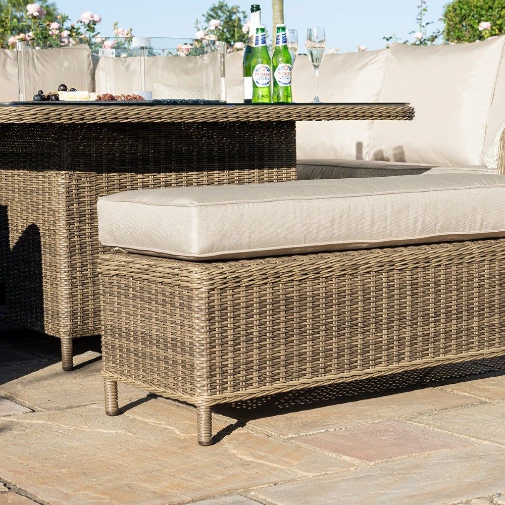 Winchester Royal U-Shaped Sofa Set with Rising Table | Rattan | 10 Seater