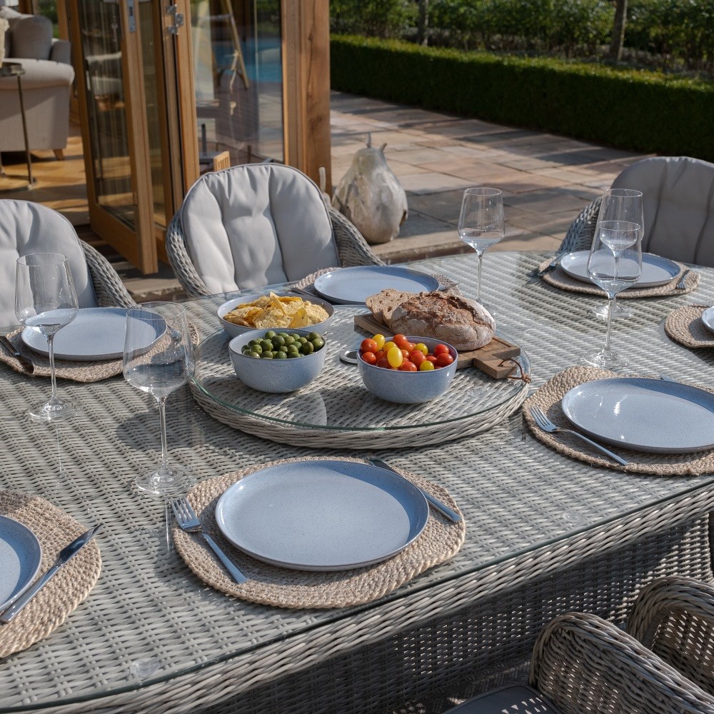Oxford Oval Dining Set, Heritage Chairs & Lazy Susan | Rattan | 8 Seater