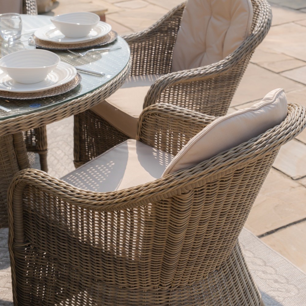Winchester Oval Dining Set, Heritage Chairs & Lazy Susan| Rattan|8 Seater