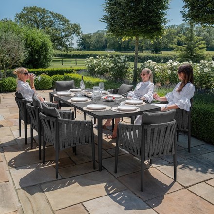 Milan 8 seat rectangular dining set | Rope Weave | 8 Seater