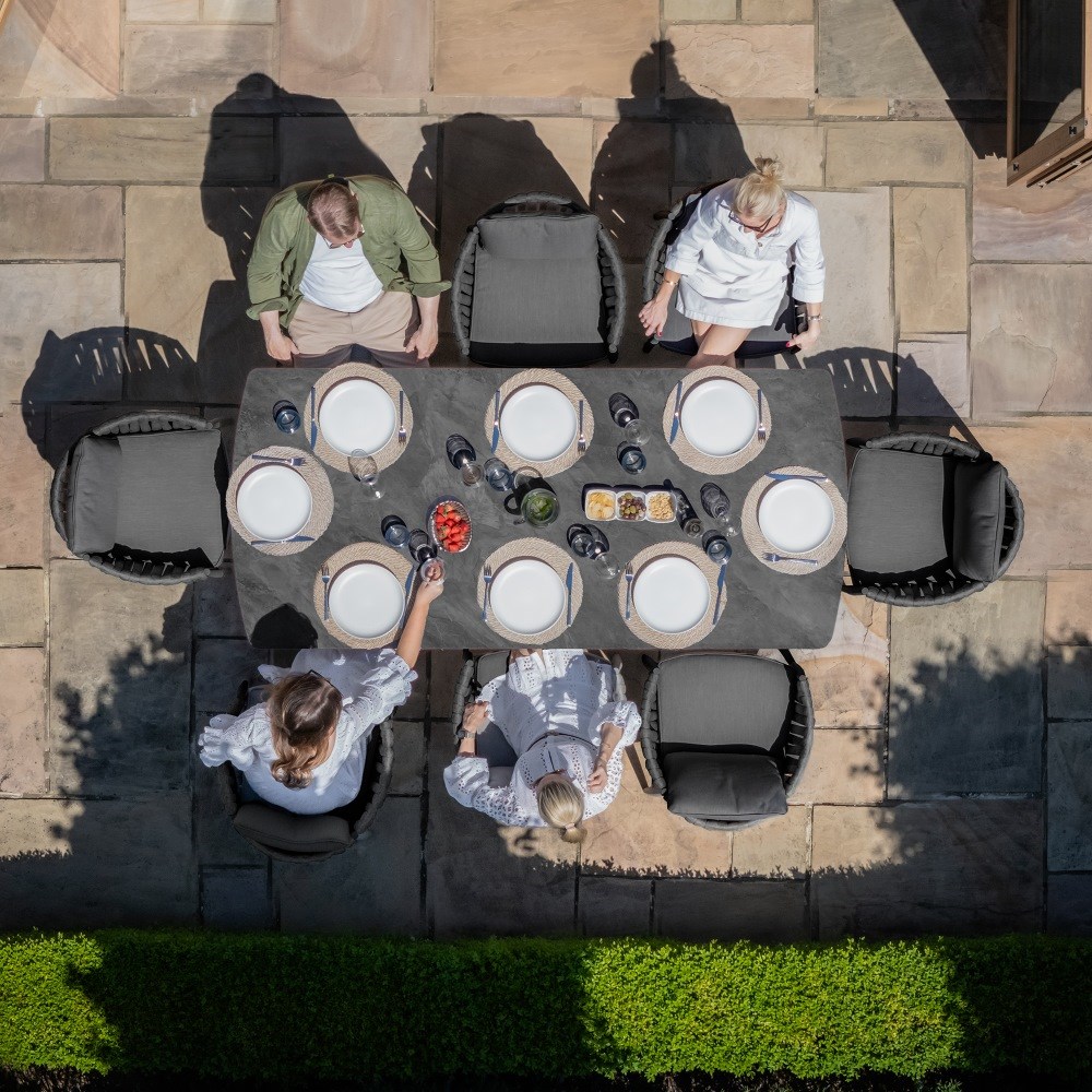 Milan 8 seat rectangular dining set | Rope Weave | 8 Seater