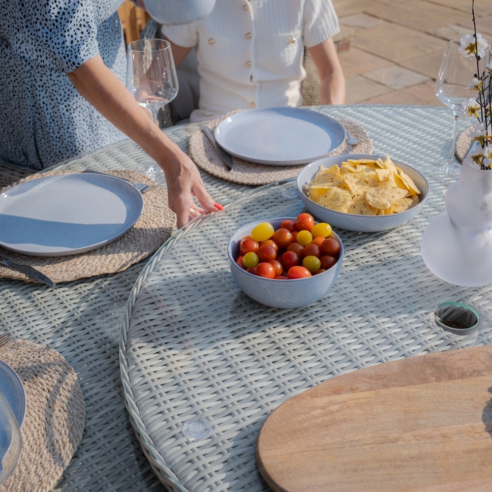 Oxford Round Dining Set, Heritage Chairs & Lazy Susan | Rattan | 8 Seater