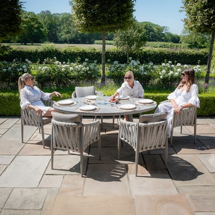 Milan 6 Seat Oval Dining Set | Rope Weave | 6 Seater