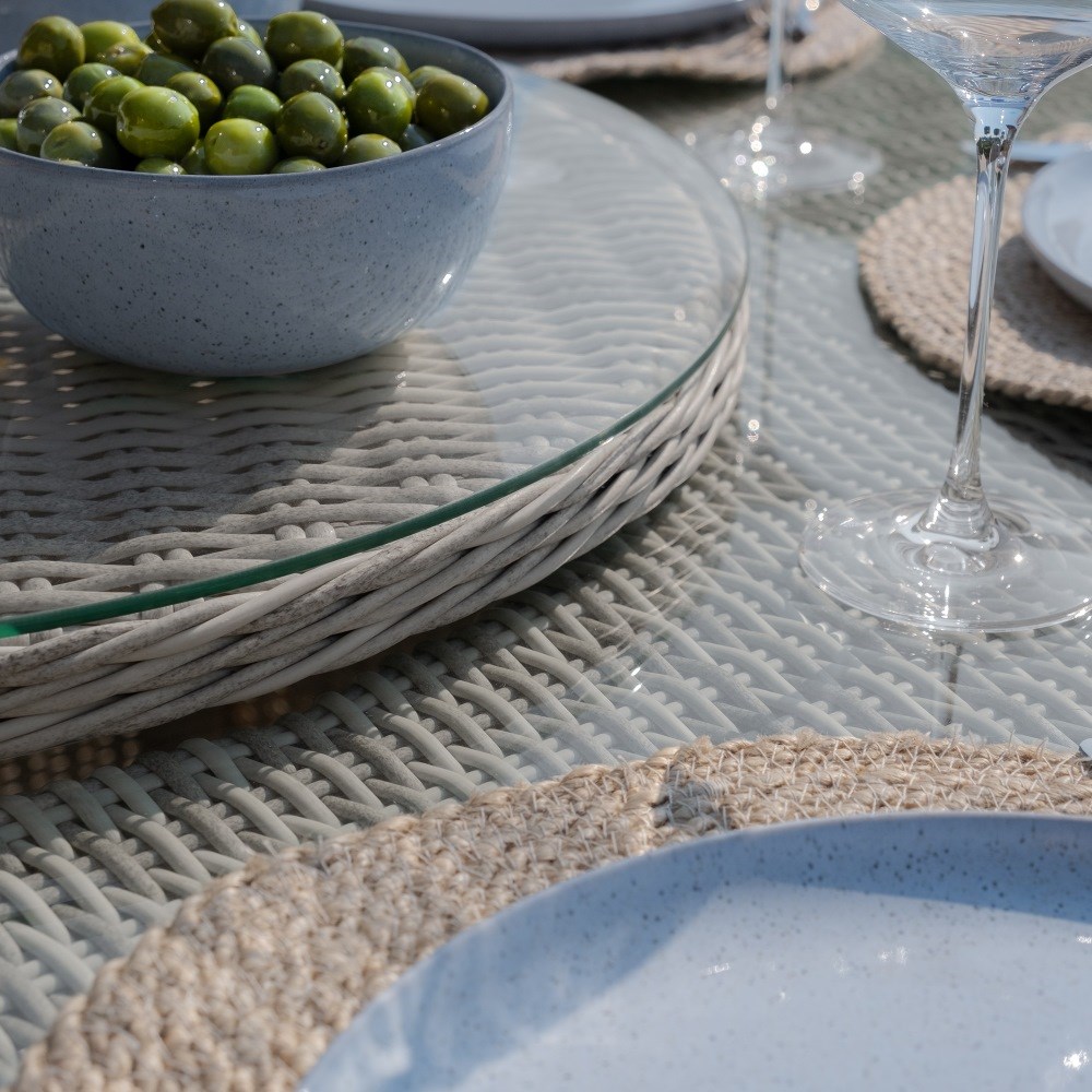 Oxford Round Dining Set, Heritage Chairs & Lazy Susan|Rattan 6 Seater