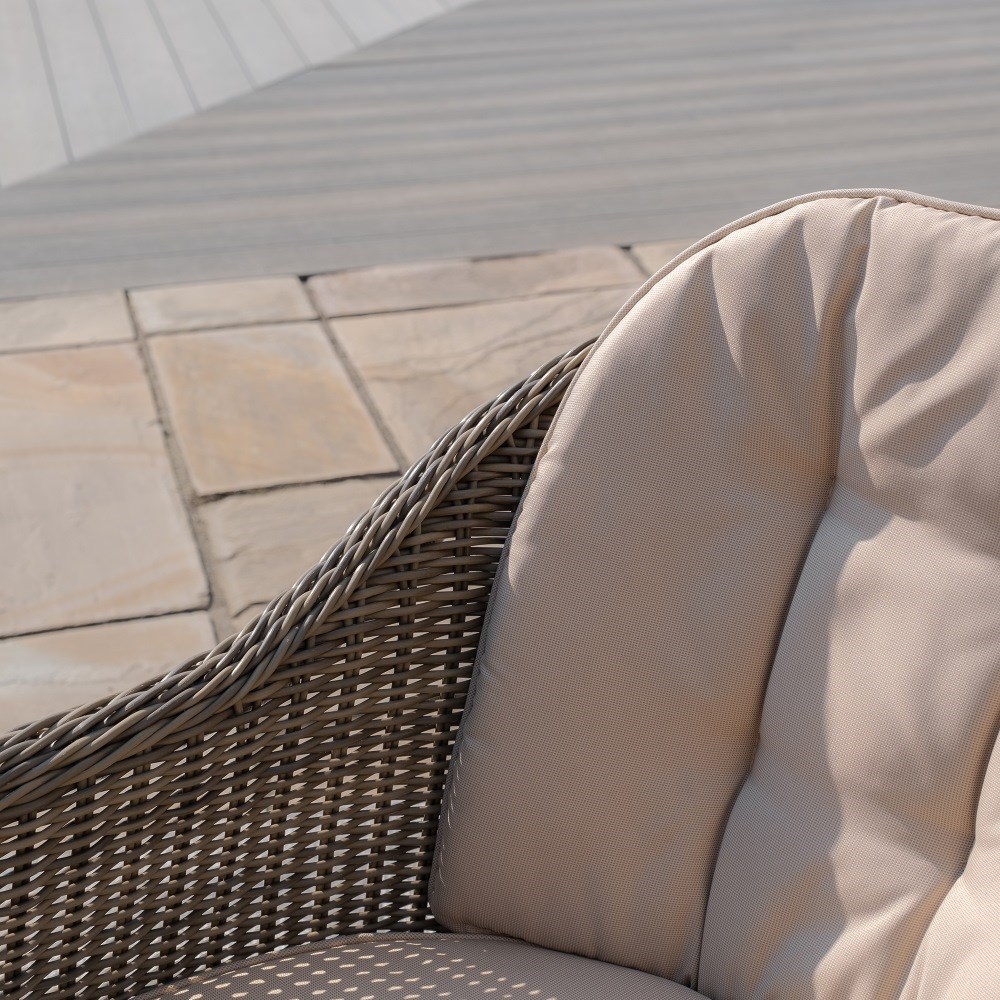 Winchester Round Dining Set, Heritage Chairs & Lazy Susan|Rattan|6 Seater