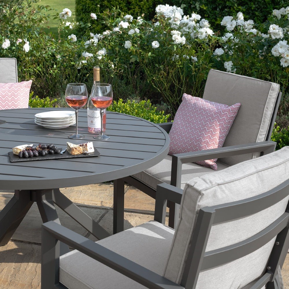 New York 4 Seat Round Dining Set | Aluminium | 4 Seater