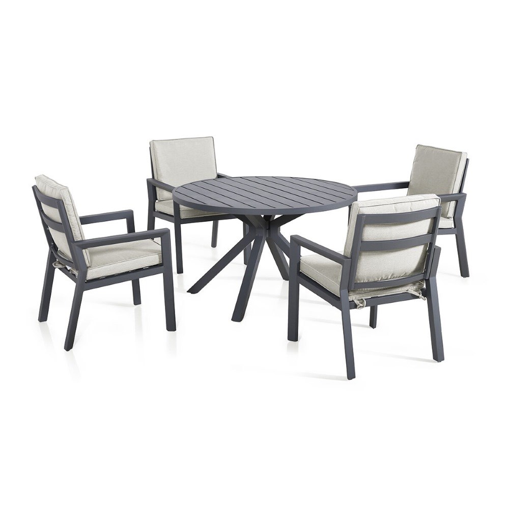 New York 4 Seat Round Dining Set | Aluminium | 4 Seater