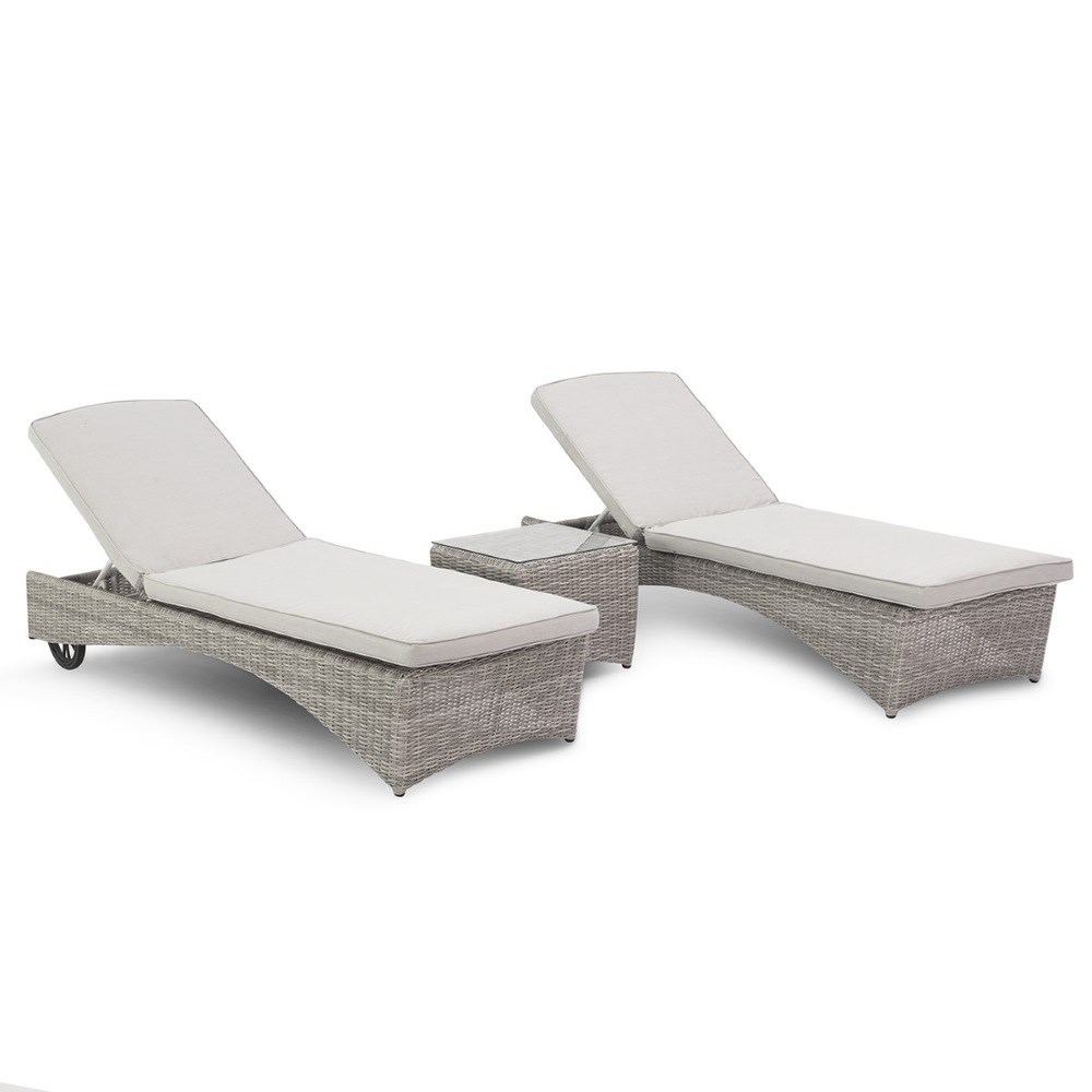 Oxford 3pc Sunlounger Set | Rattan | 2 Seater