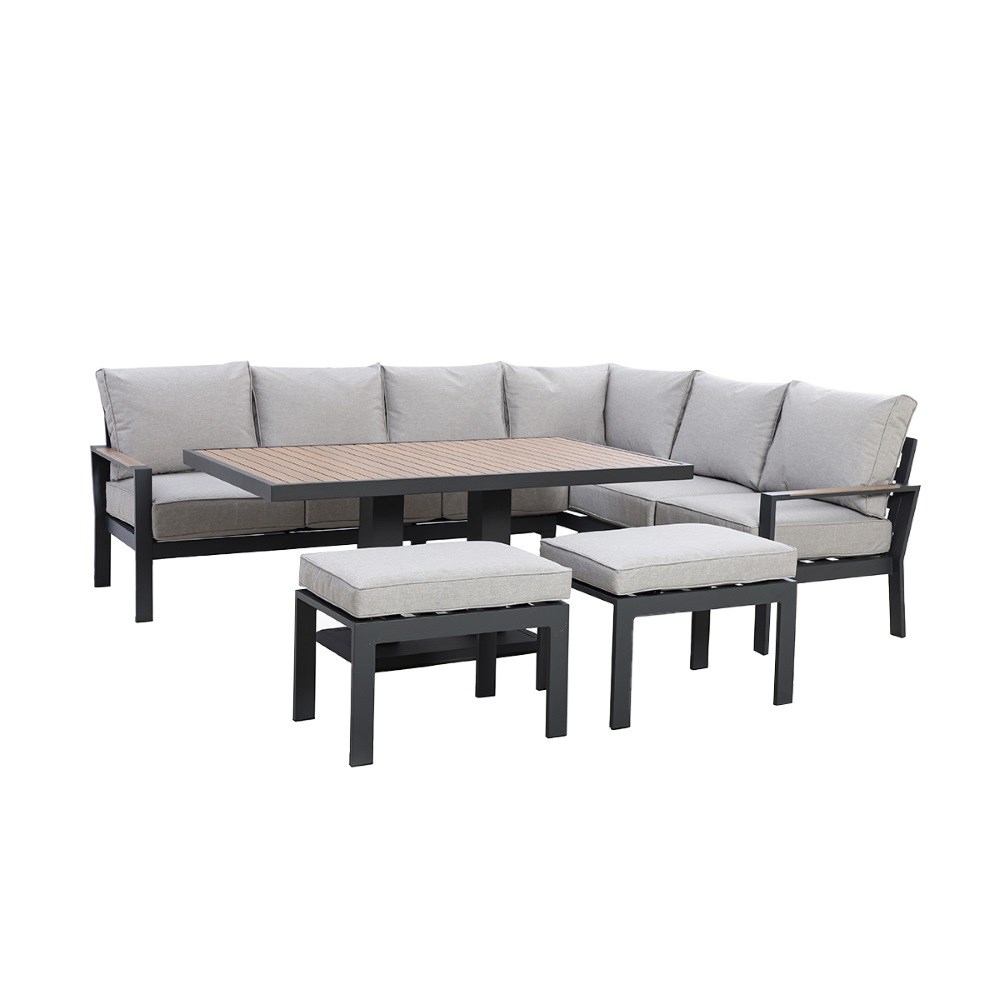 Vancouver Large Dining Set & Rectangular Rising Table|Aluminium|7 Seater
