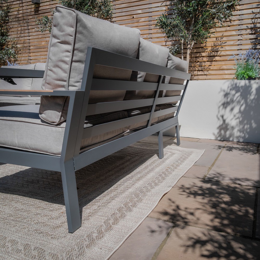 Vancouver Large Dining Set & Rectangular Rising Table|Aluminium|7 Seater