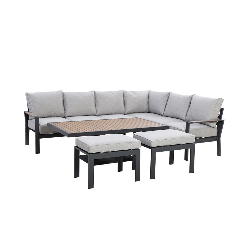 Vancouver Large Dining Set & Rectangular Rising Table|Aluminium|7 Seater