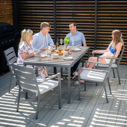 Vancouver 4 Seat Square Dining Set | Aluminium | 4 Seater