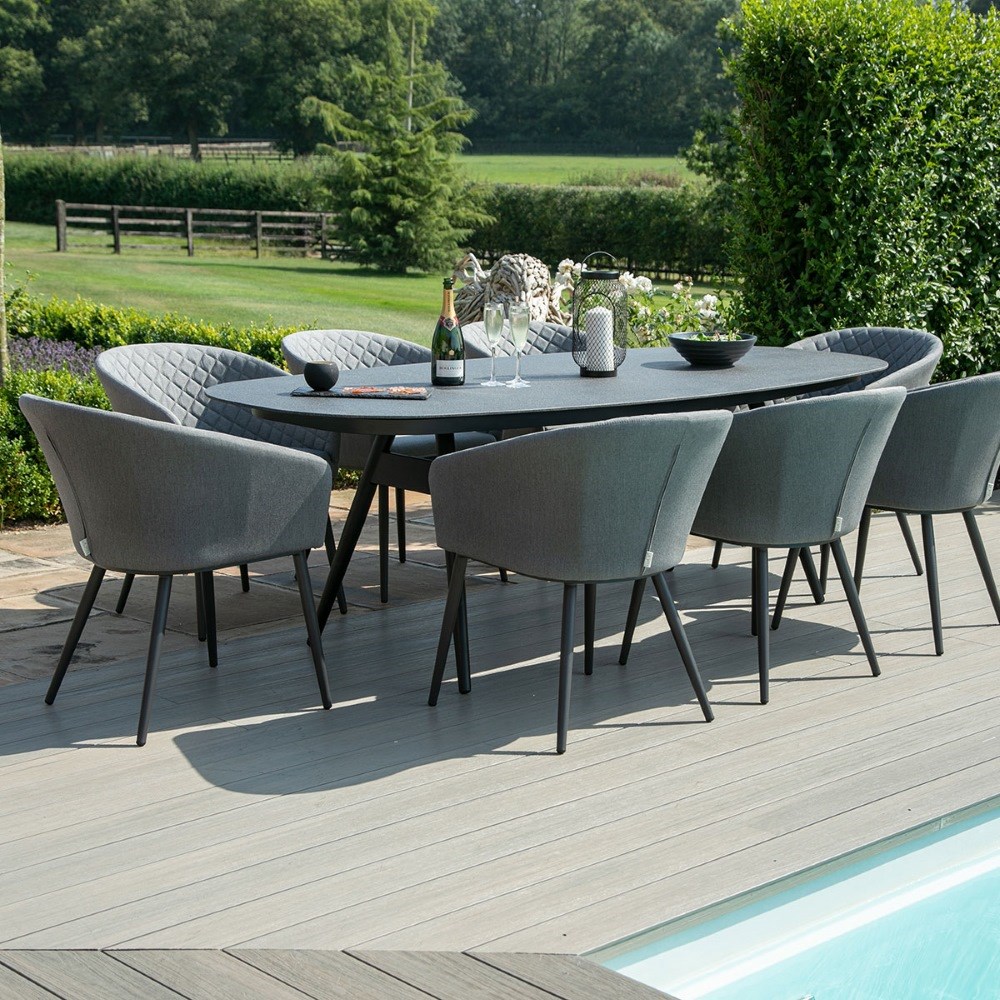 Ambition 8 Seat Oval Dining Set | Aluminium | 8 Seater