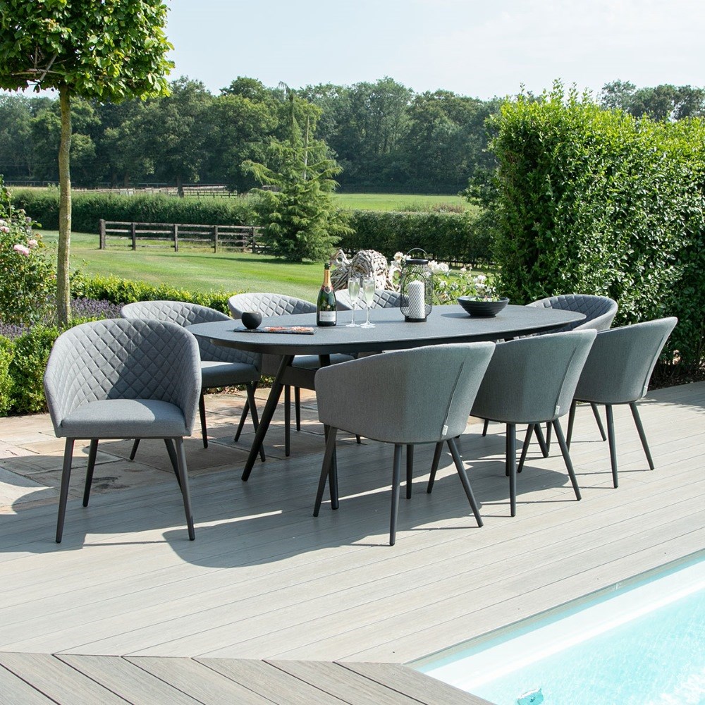 Ambition 8 Seat Oval Dining Set | Aluminium | 8 Seater