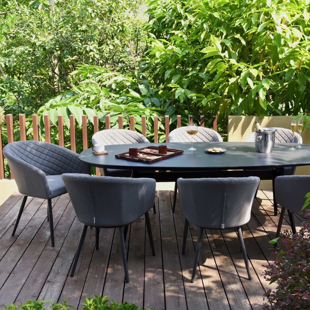 Ambition 8 Seat Oval Dining Set | Aluminium | 8 Seater
