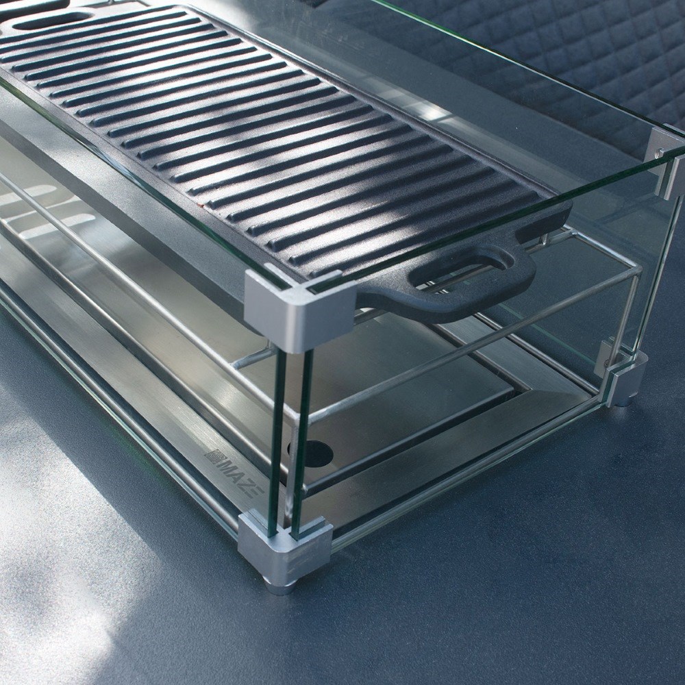 Ambition Rectangular Fire Pit Dining Set | Aluminium | 8 Seater