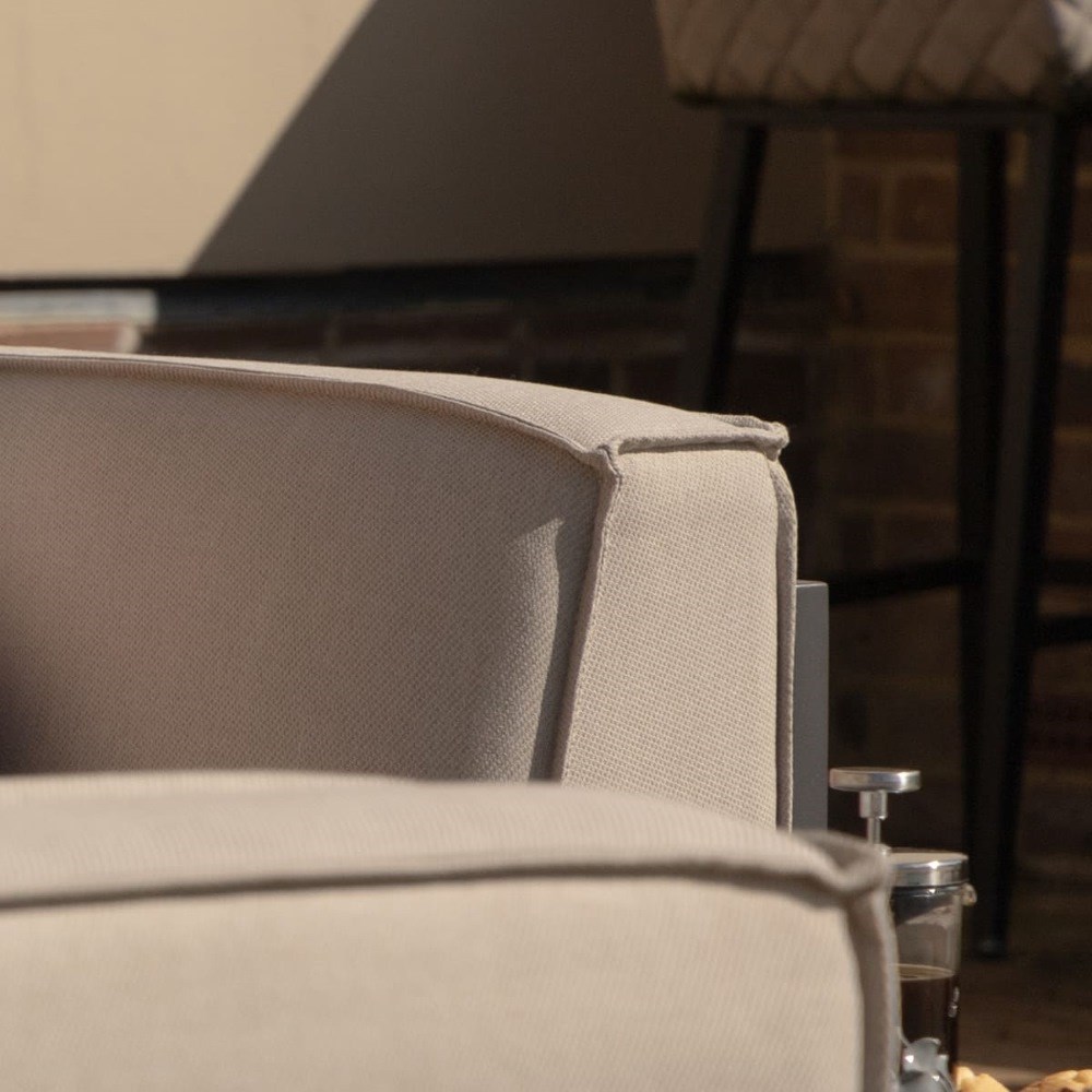 Ibiza Large Corner Sofa Set With Round Coffee Table | Aluminium | 7 Seater