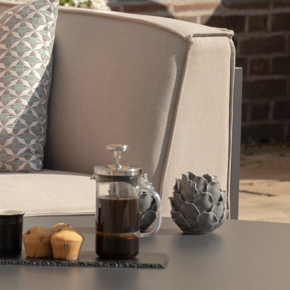 Ibiza Large Corner Sofa Set With Round Coffee Table | Aluminium | 7 Seater