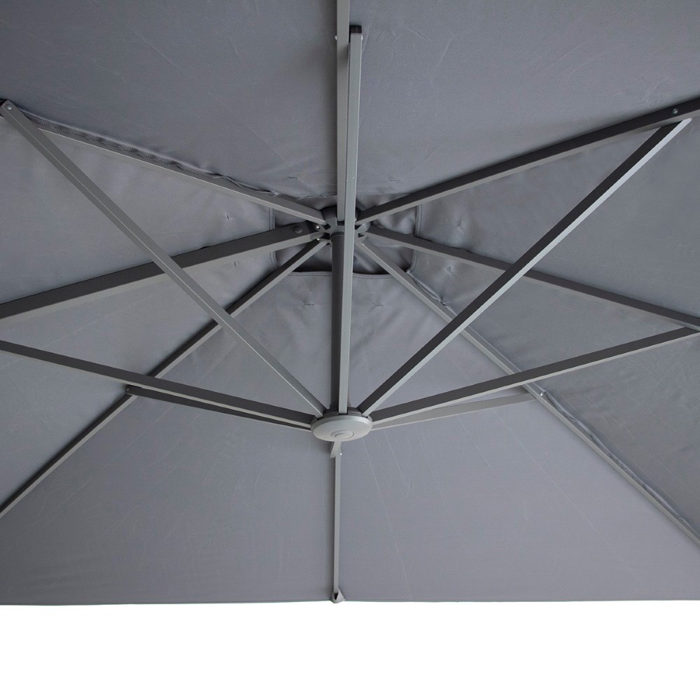 Artemis 3m LED Wood Effect Square Cantilever Parasol