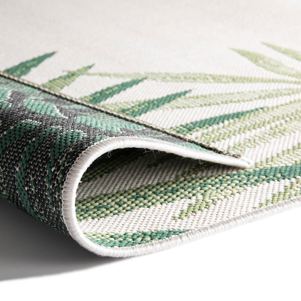 Botany Palm Leaf 160x230cm White Centre Outdoor Rug