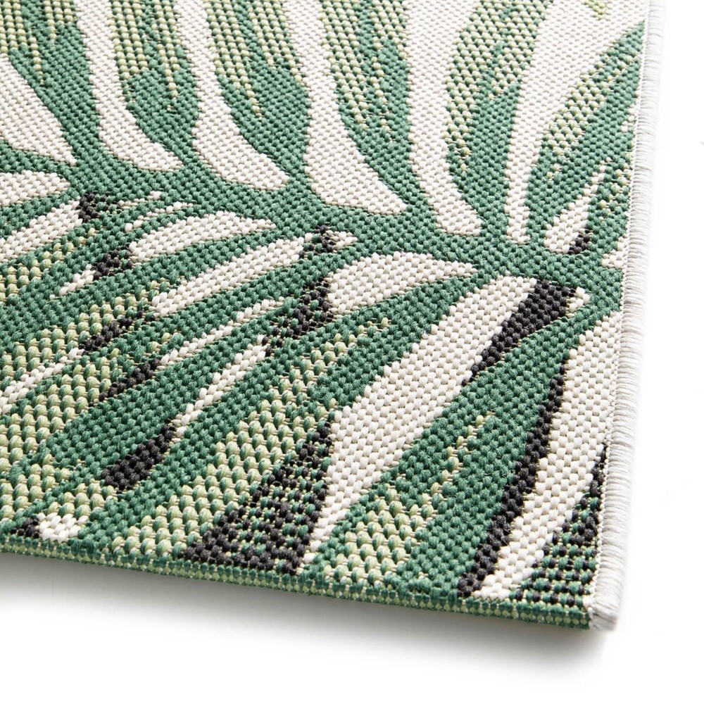 Botany Palm Leaf 160x230cm White Centre Outdoor Rug