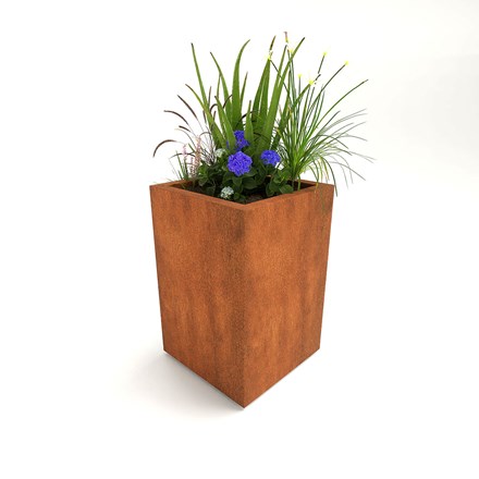 Tatton Corten Steel Column Planter Unweathered