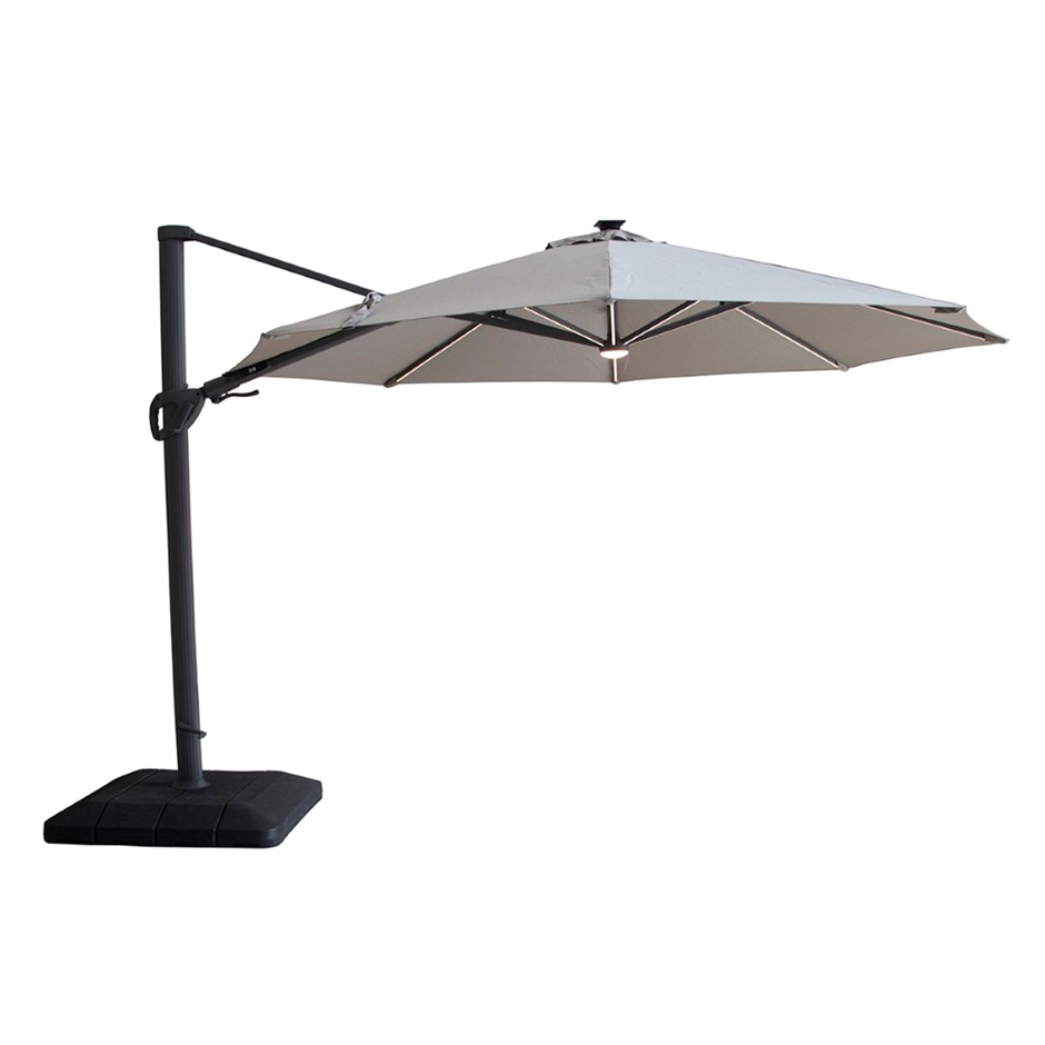 Aramis LED 3.5m Round Rotating Cantilever Parasol