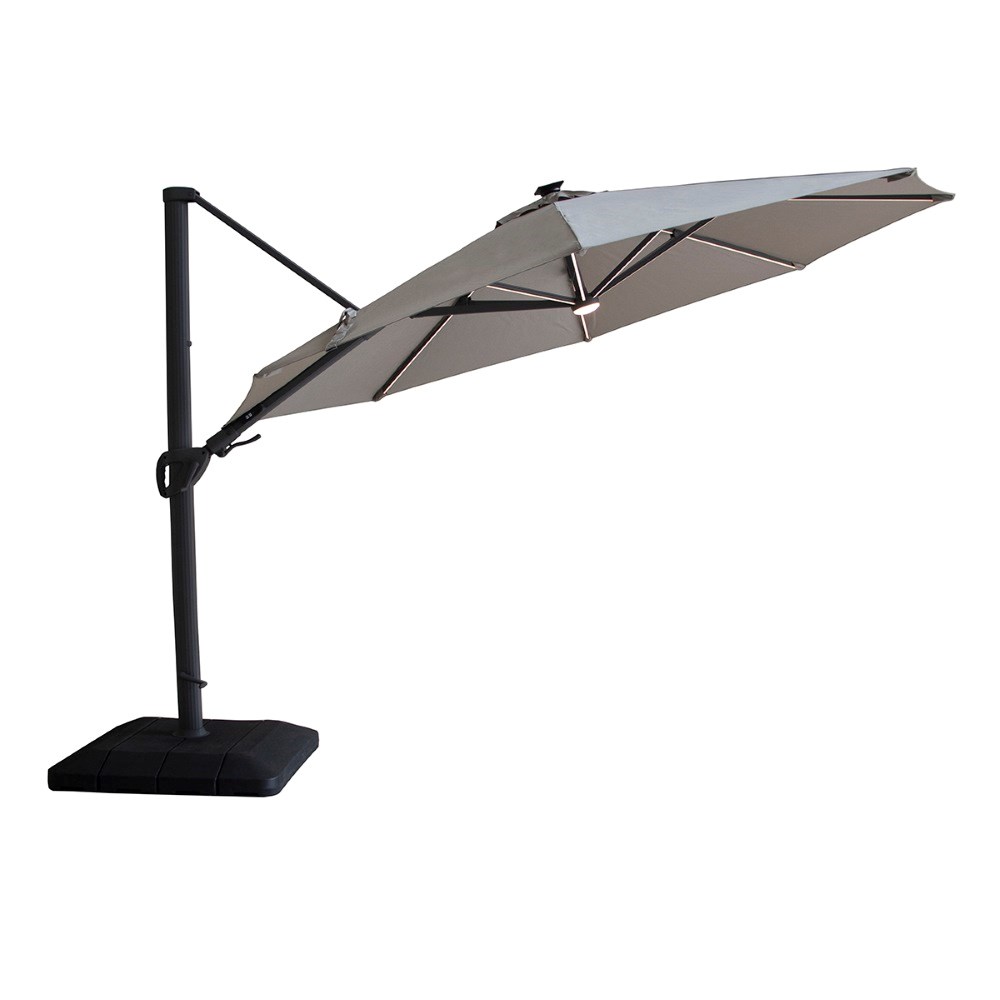 Aramis LED 3.5m Round Rotating Cantilever Parasol