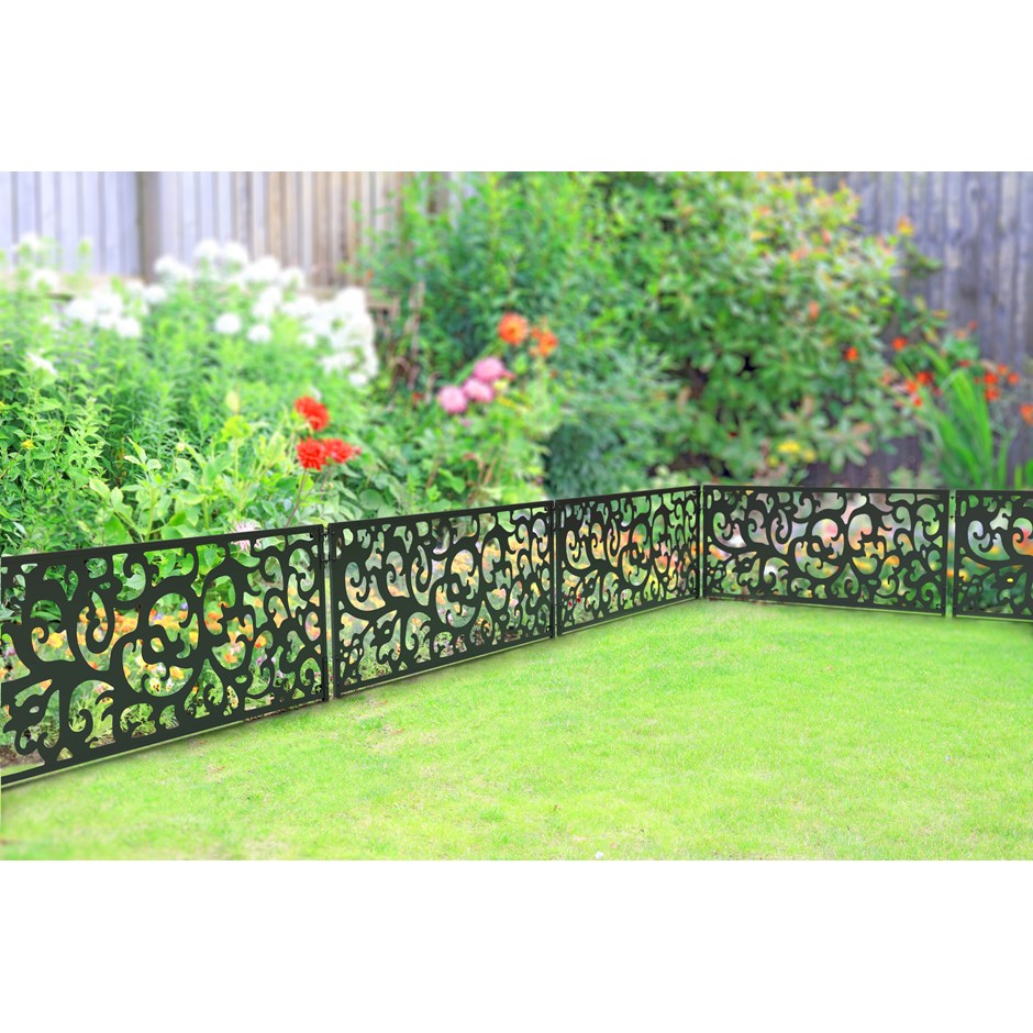 Natural Patterned Garden Screen Black 120 x 60cm
