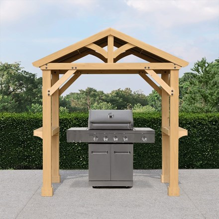 Meridian Grilling BBQ Shelter Pavilion | Cedar Wood | 5.8ft x 8ft