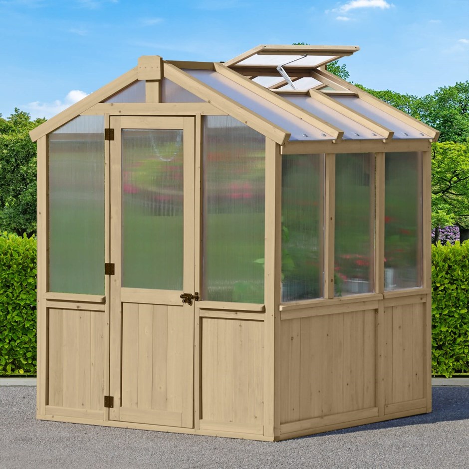 Meridian Apex Greenhouse | Cedar Wood | 6.7ft x 6ft