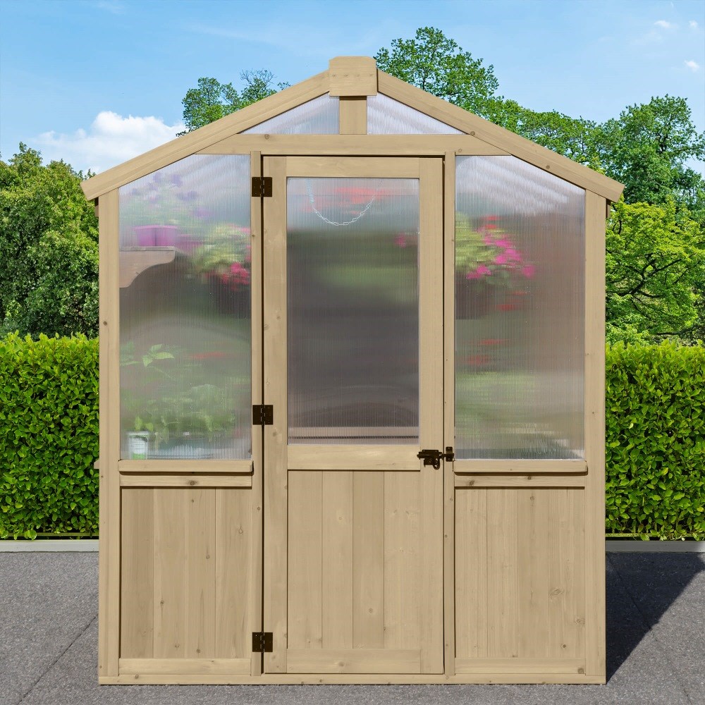Meridian Apex Greenhouse | Cedar Wood | 6.7ft x 6ft