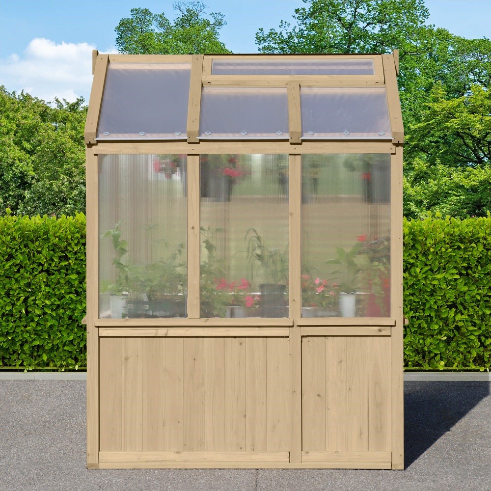 Meridian Apex Greenhouse | Cedar Wood | 6.7ft x 6ft