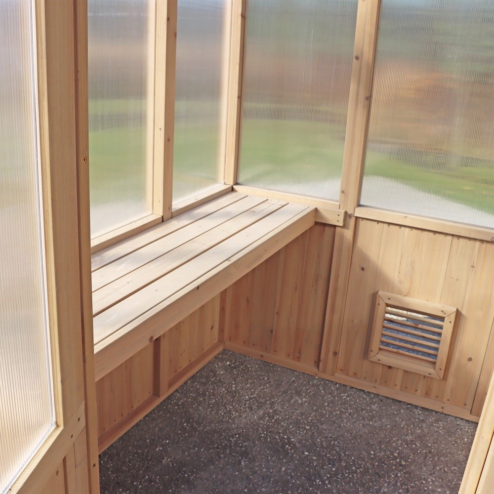 Meridian Apex Greenhouse | Cedar Wood | 6.7ft x 6ft