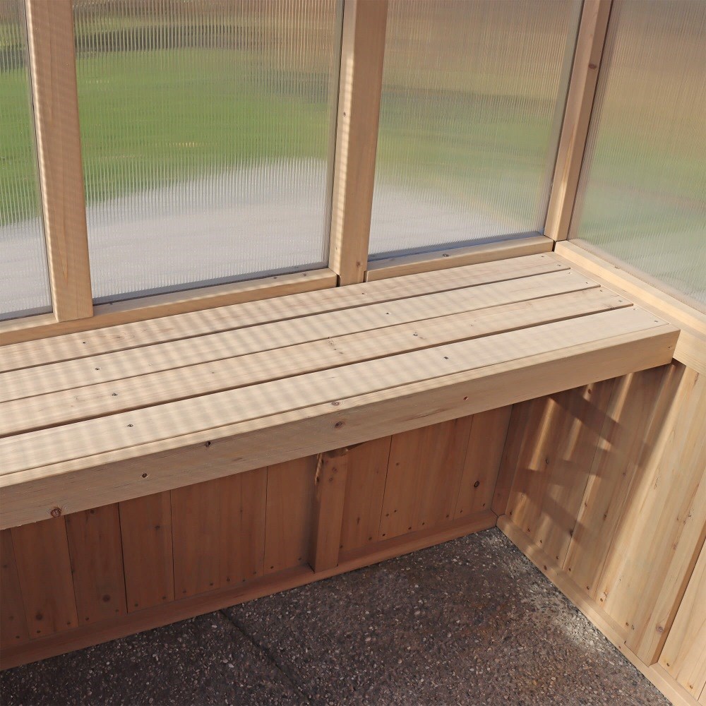 Meridian Apex Greenhouse | Cedar Wood | 6.7ft x 6ft