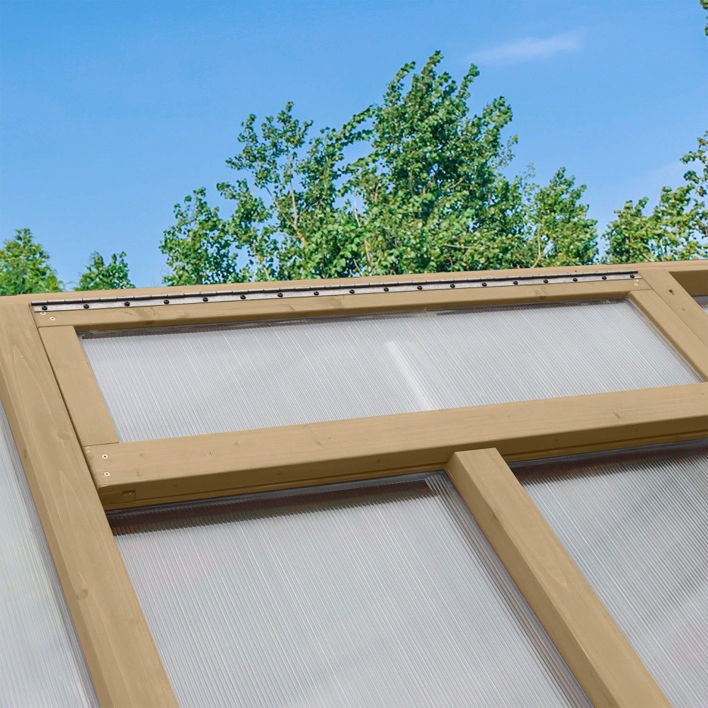 Meridian Apex Greenhouse | Cedar Wood | 6.7ft x 9.7ft