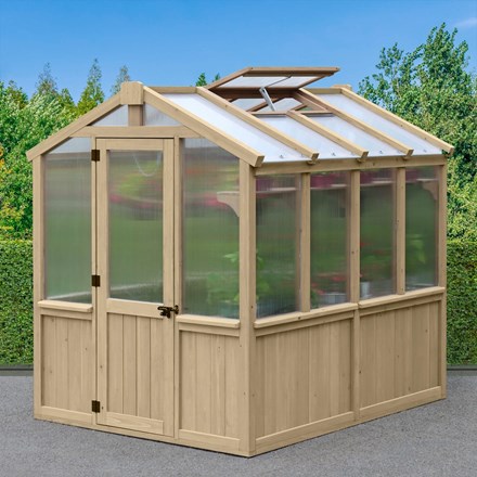 Meridian Apex Greenhouse | Cedar Wood | 6.7ft x 7.8ft