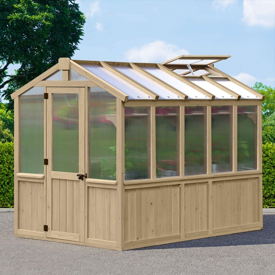 Meridian Apex Greenhouse | Cedar Wood | 8ft x 9.7ft