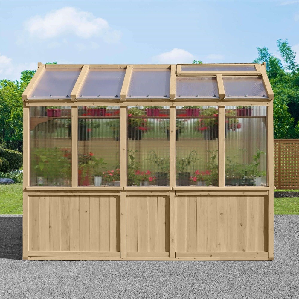 Meridian Apex Greenhouse | Cedar Wood | 8ft x 9.7ft