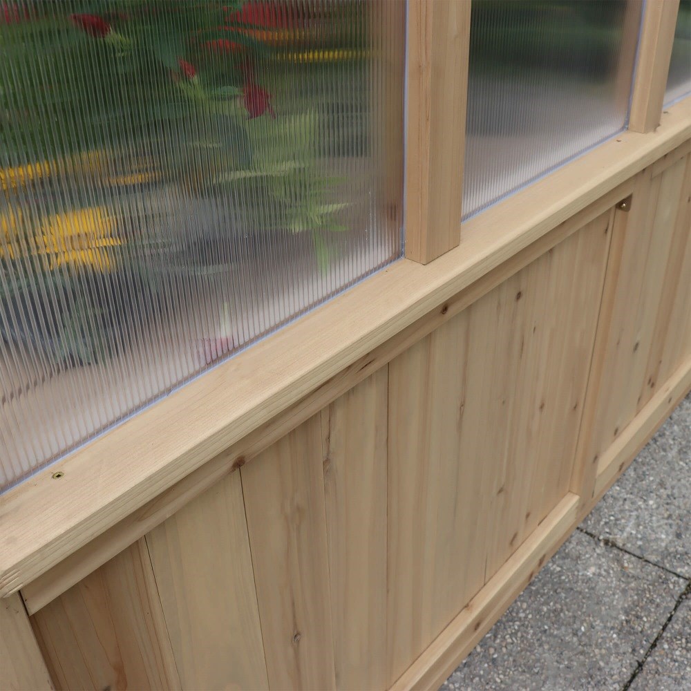 Meridian Apex Tall Roof Greenhouse | Cedar Wood | 6.7ft x 7.8ft