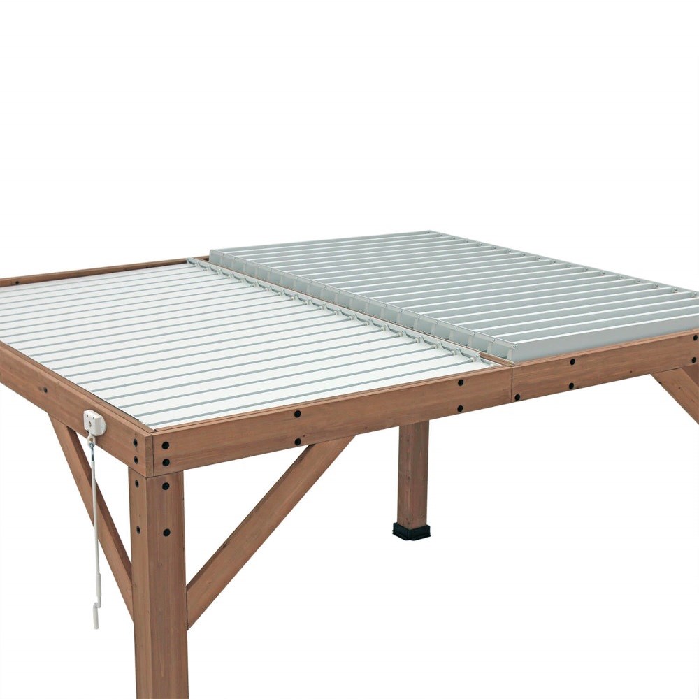 Meridian Louvered Roof Pergola | Cedar Wood & Aluminium Roof | 11ft x 13ft