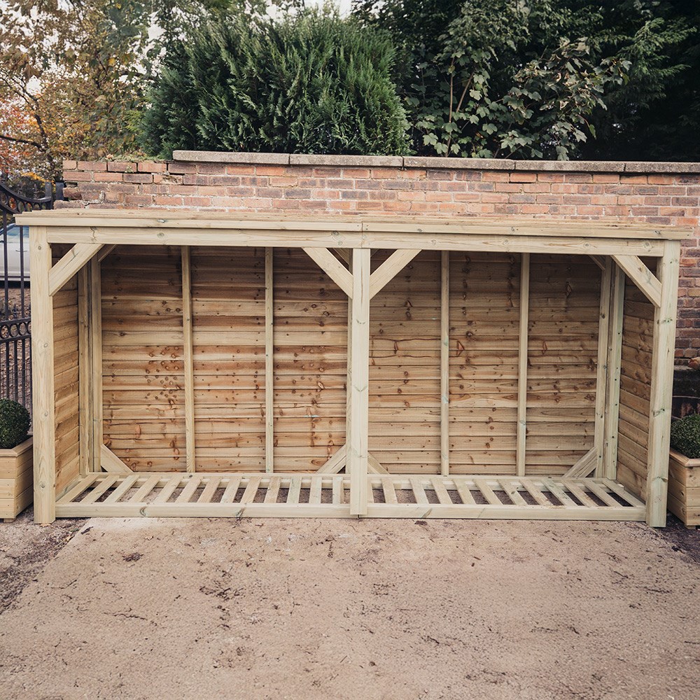 Heavy Duty Redwood Log Store | H6ft X W12ft