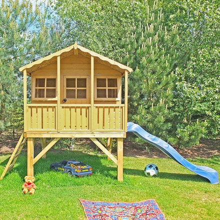 Wooden Stork Playhouse With Platform And Slide | 6ft x 4ft