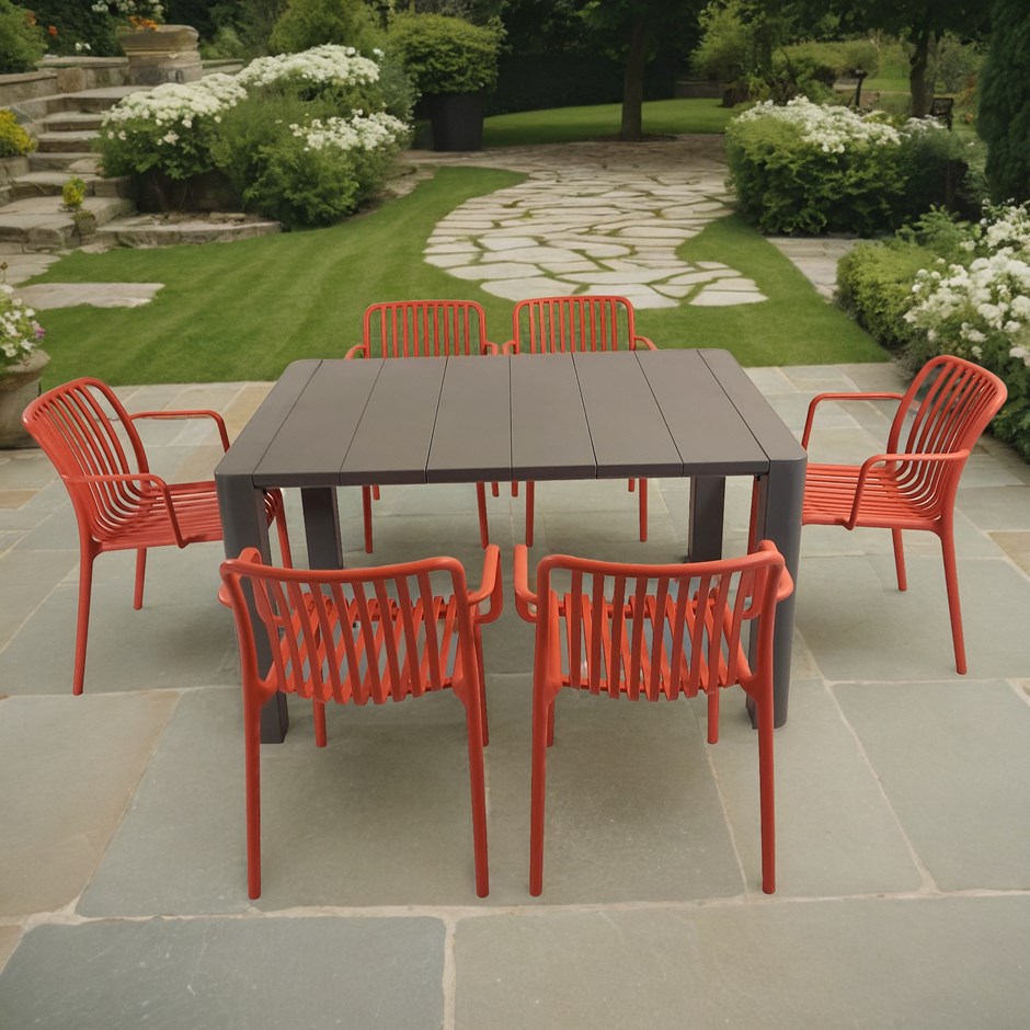 Henrik Rectangular Dining Table With Alma Chairs Set