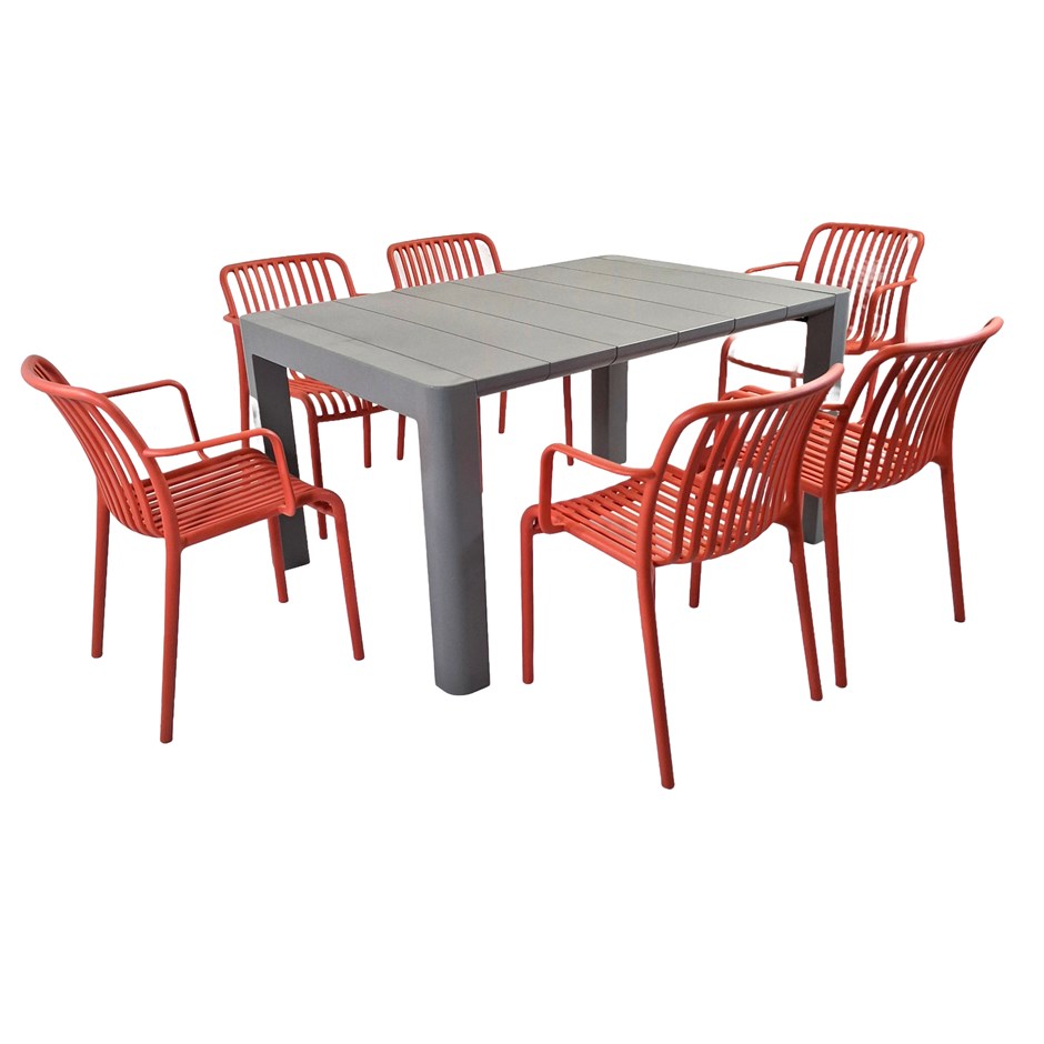 Henrik Rectangular Dining Table With Alma Chairs Set