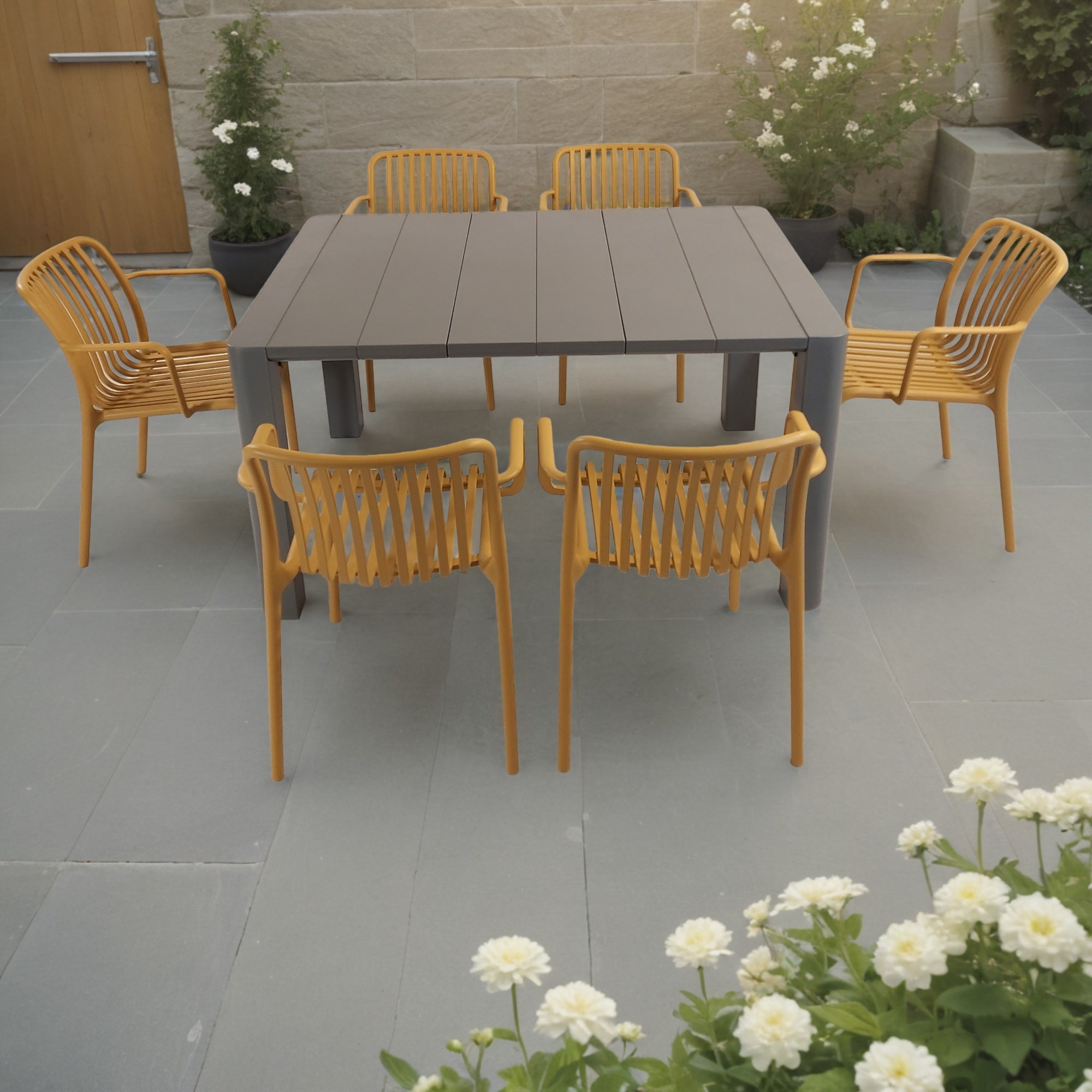 Henrik Rectangular Dining Table With Alma Chairs Set