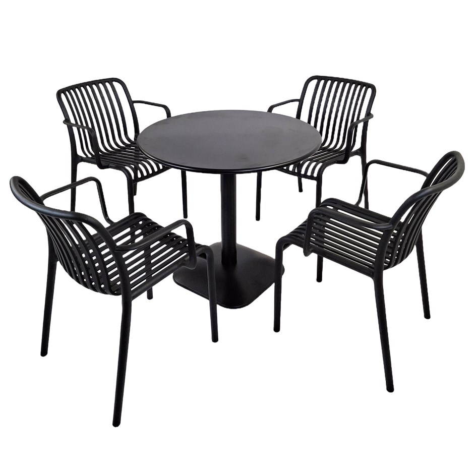 Albin Round Table With Alma Chairs Set