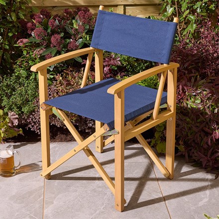 Ascot Folding Wooden Directors Garden Chair H87cms x W53.5cms