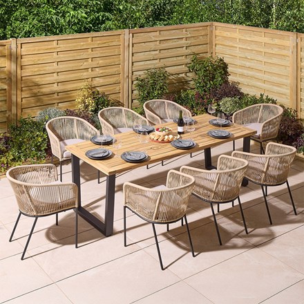 Oslo Wooden Garden Dining Set With 2.1m Table